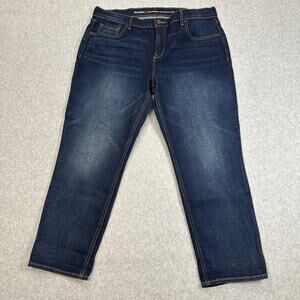 Old Navy Jeans WMNS 14 Blue Denim Boyfriend Straight Stretch High Rise Dark Wash